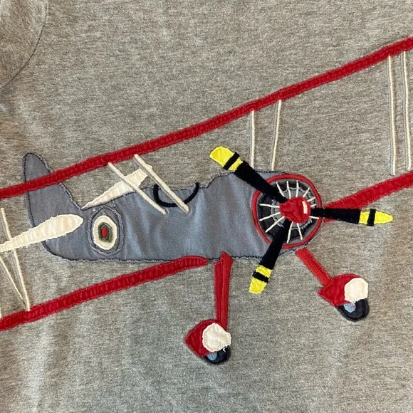 Mini Boden Boys Grey, Red, Blue Airplane T-shirt, Tee, Size 5-6 - Picture 3 of 5